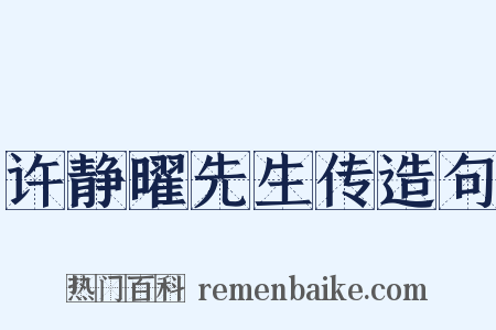 许静曜先生传造句是什么意思的图片